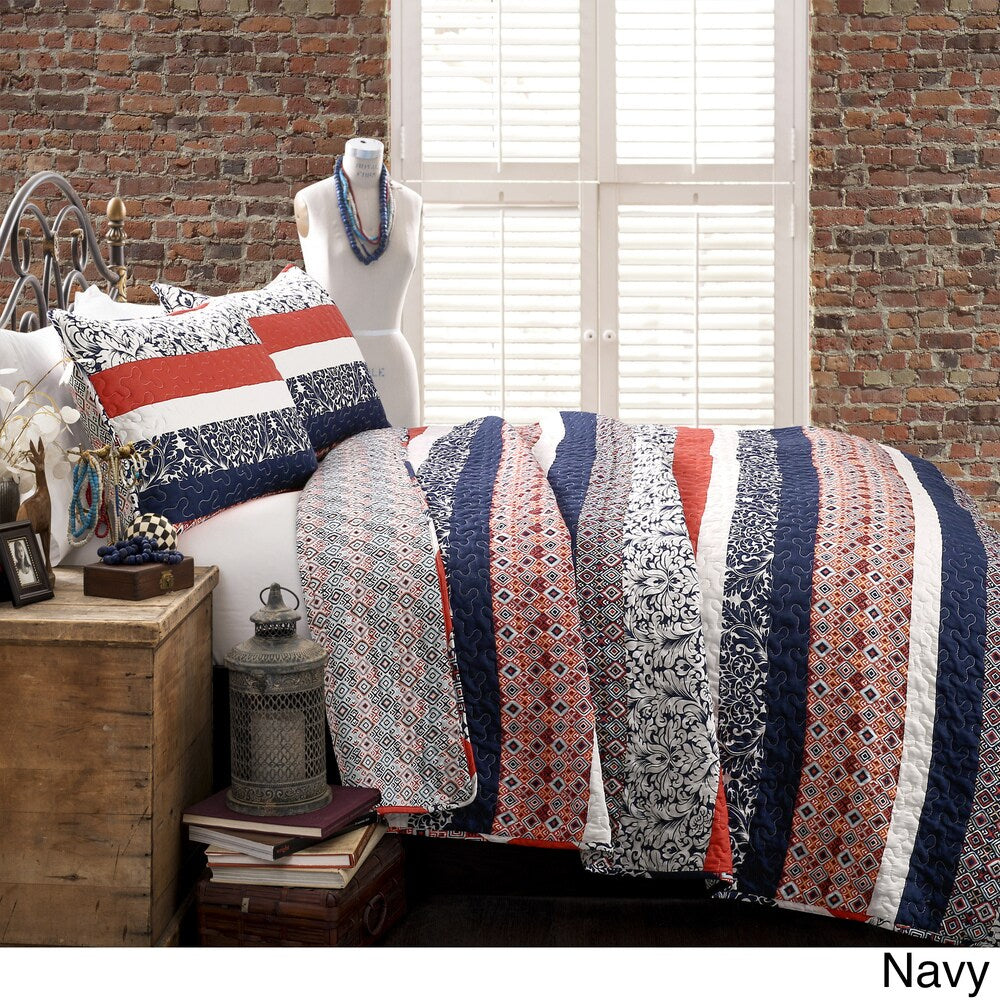 The Curated Nomad La Boheme Striped 3-piece Quilt Set