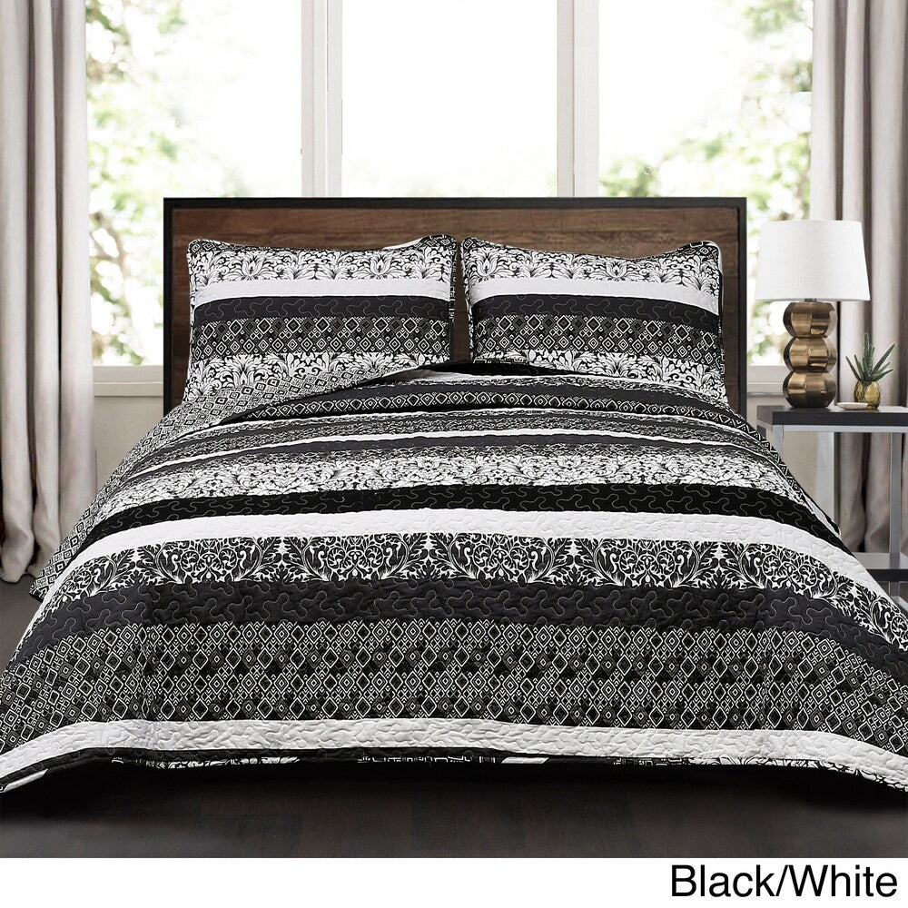 The Curated Nomad La Boheme Striped 3-piece Quilt Set