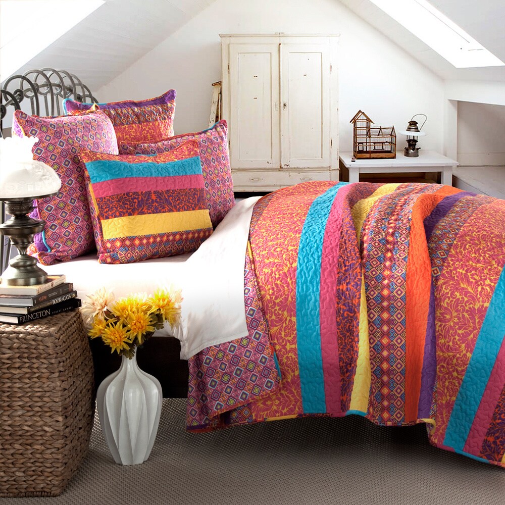 The Curated Nomad La Boheme Striped 3-piece Quilt Set