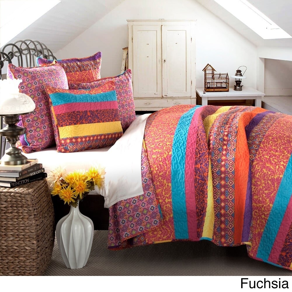 The Curated Nomad La Boheme Striped 3-piece Quilt Set