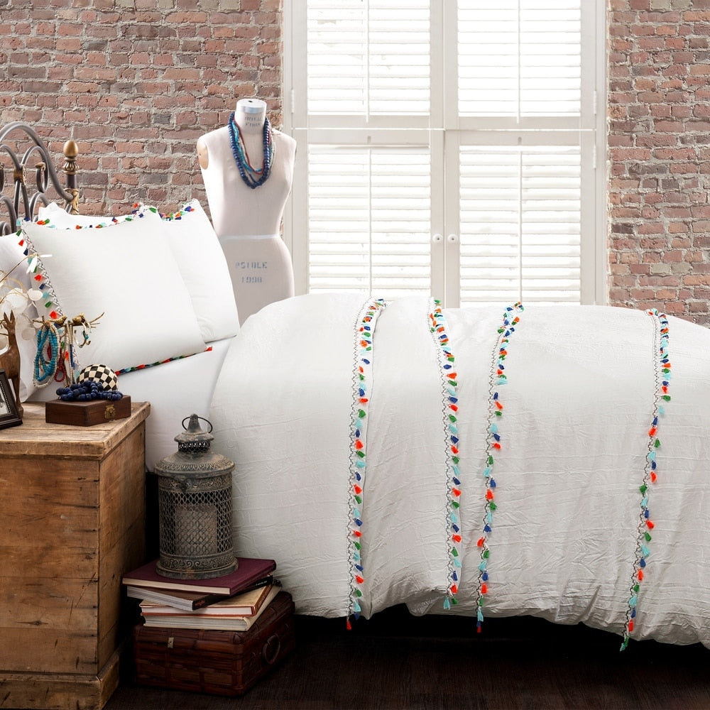Lush Decor Boho Tassel 3 Piece Comforter Set