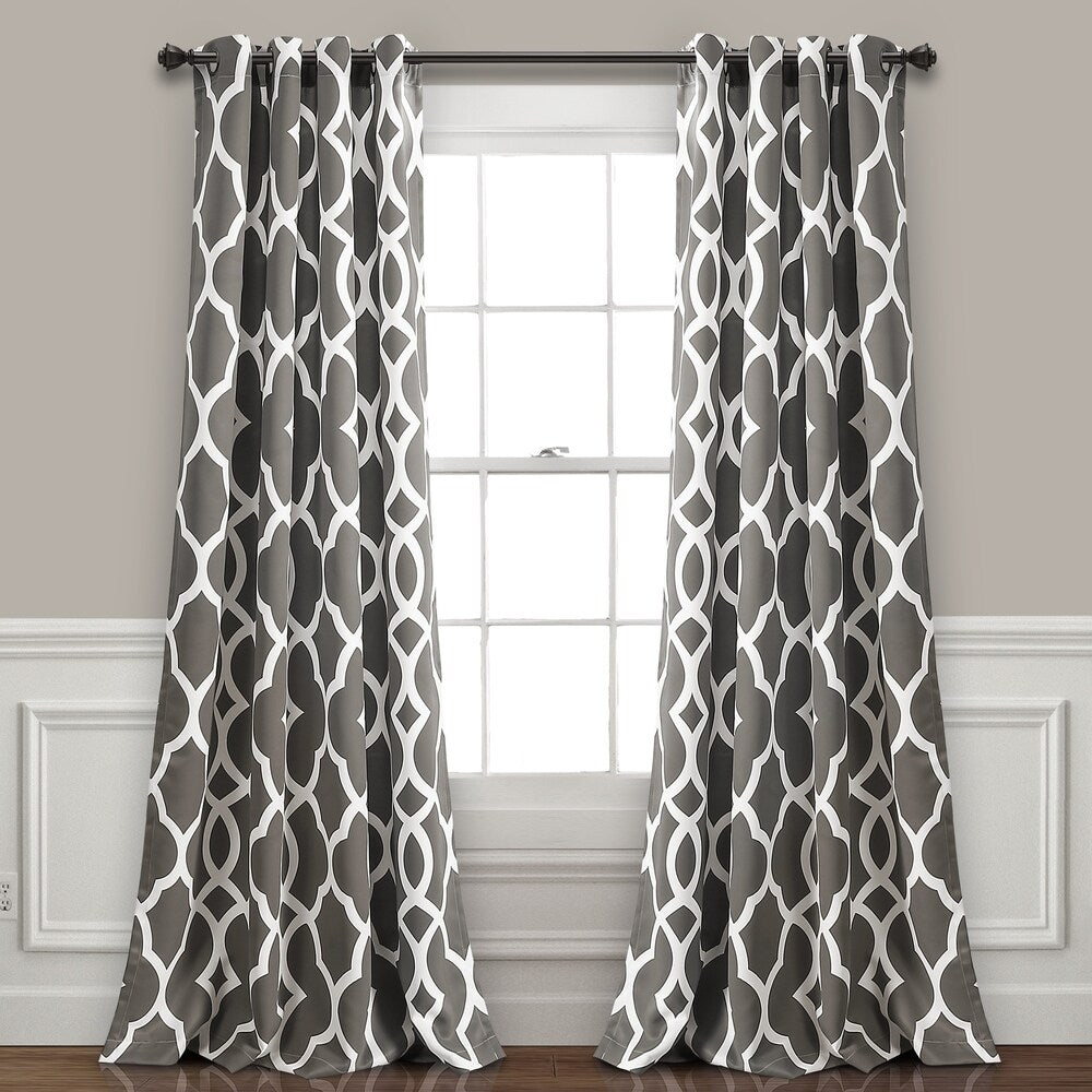 Lush Decor Connor Geo Room Darkening Window Curtain Panel Pair - 52"W