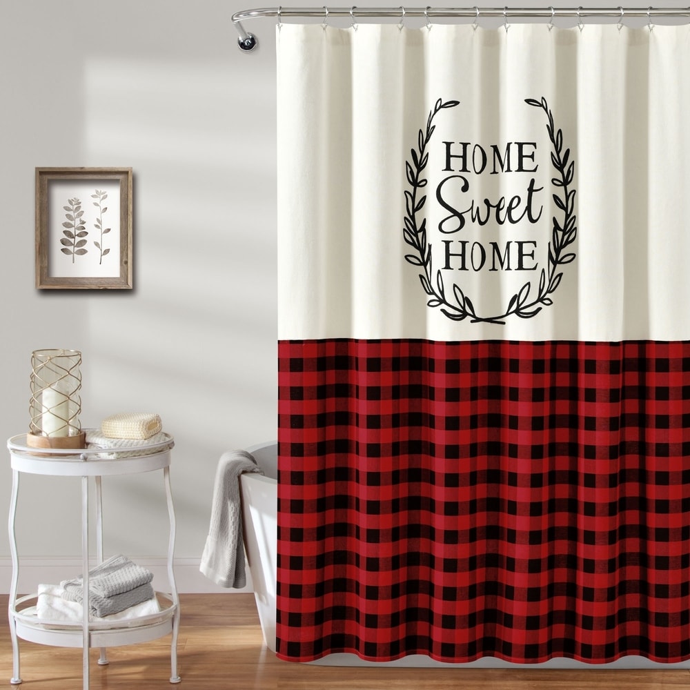 Lush Decor Home Sweet Home Wreath Shower Curtain