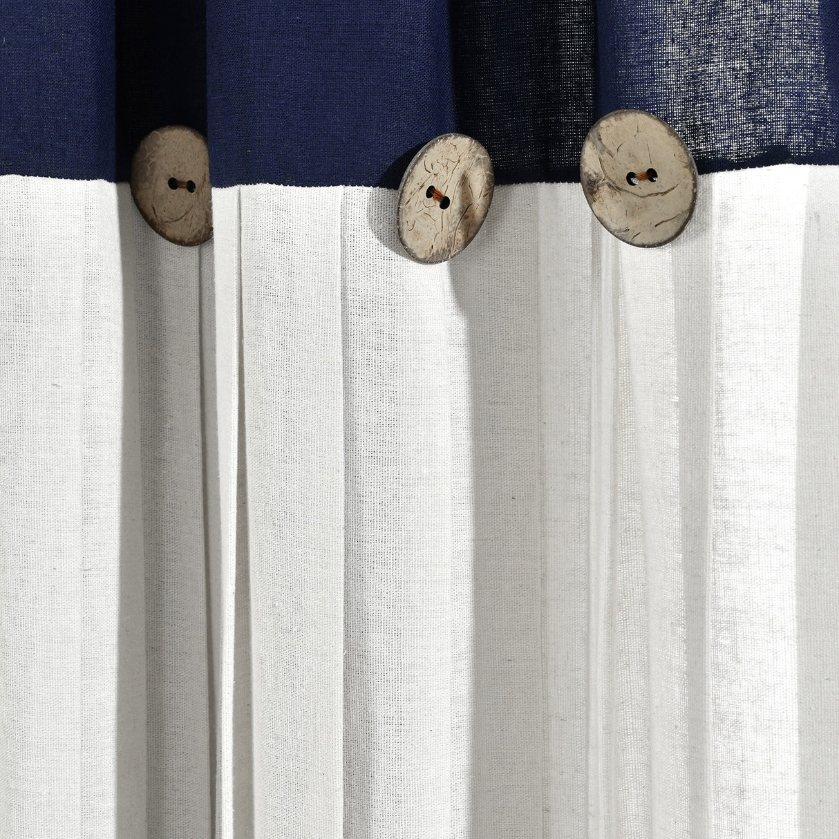 Lush Decor Linen Button Kitchen Tier Window Curtain Panel Pair
