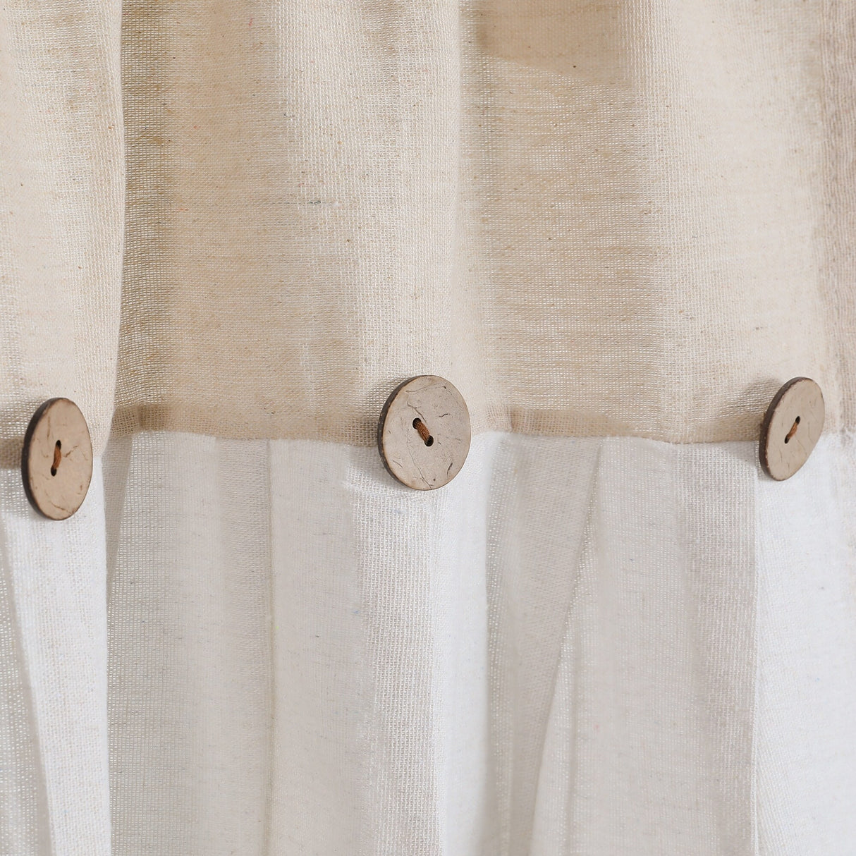 Lush Decor Linen Button Kitchen Tier Window Curtain Panel Pair
