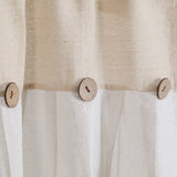 Lush Decor Linen Button Kitchen Tier Window Curtain Panel Pair