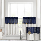 Lush Decor Linen Button Kitchen Tier Window Curtain Panel Pair