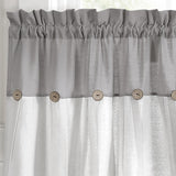 Lush Decor Linen Button Kitchen Tier Window Curtain Panel Pair