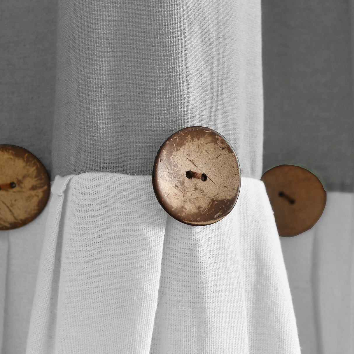 Lush Decor Linen Button Wide Width Single Curtain Panel (1 Panel)