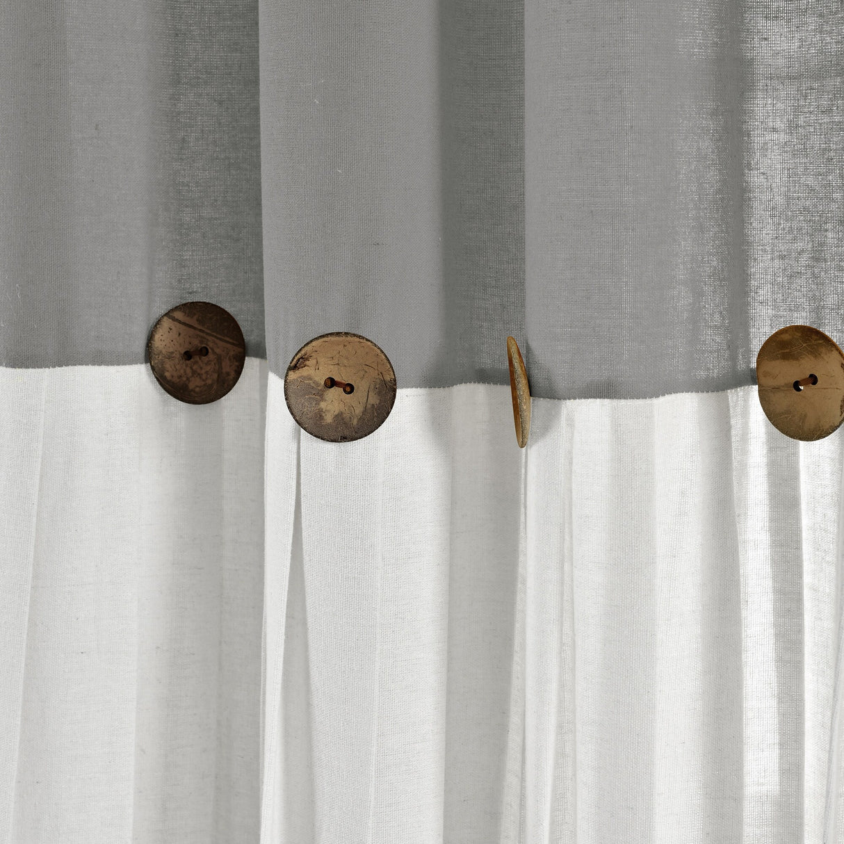 Lush Decor Linen Button Wide Width Single Curtain Panel (1 Panel)