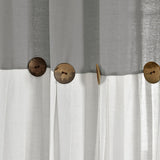 Lush Decor Linen Button Wide Width Single Curtain Panel (1 Panel)