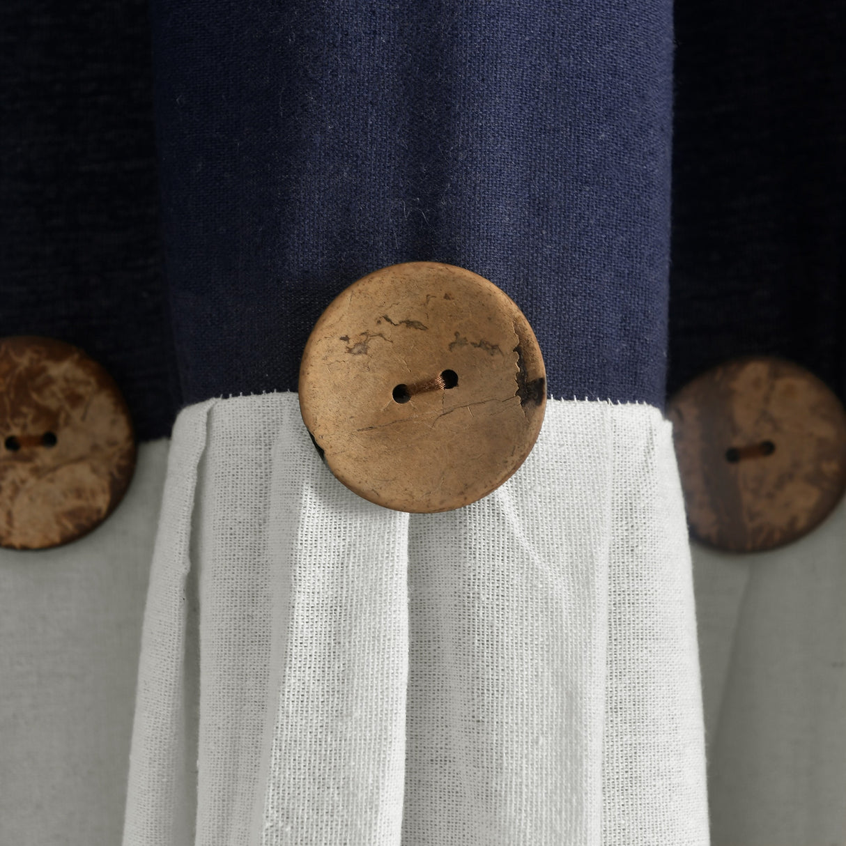 Lush Decor Linen Button Wide Width Single Curtain Panel (1 Panel)