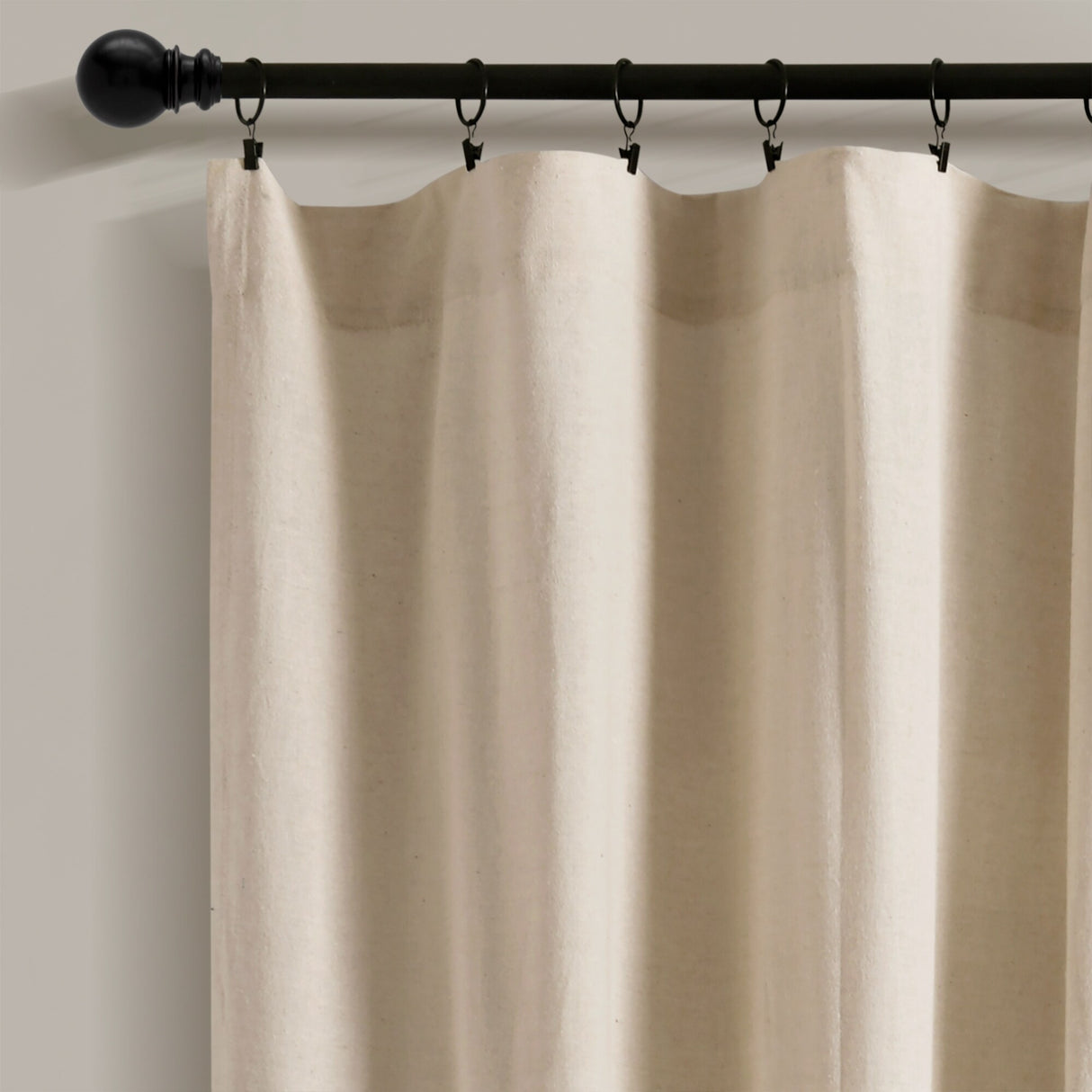 Lush Decor Linen Button Wide Width Single Curtain Panel (1 Panel)