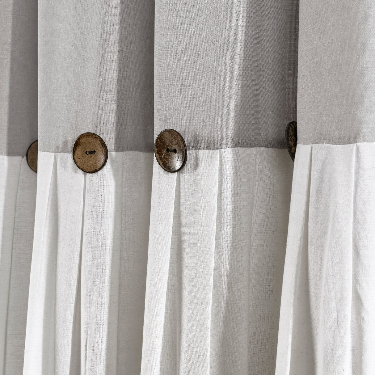Lush Decor Linen Button Wide Width Single Curtain Panel (1 Panel)