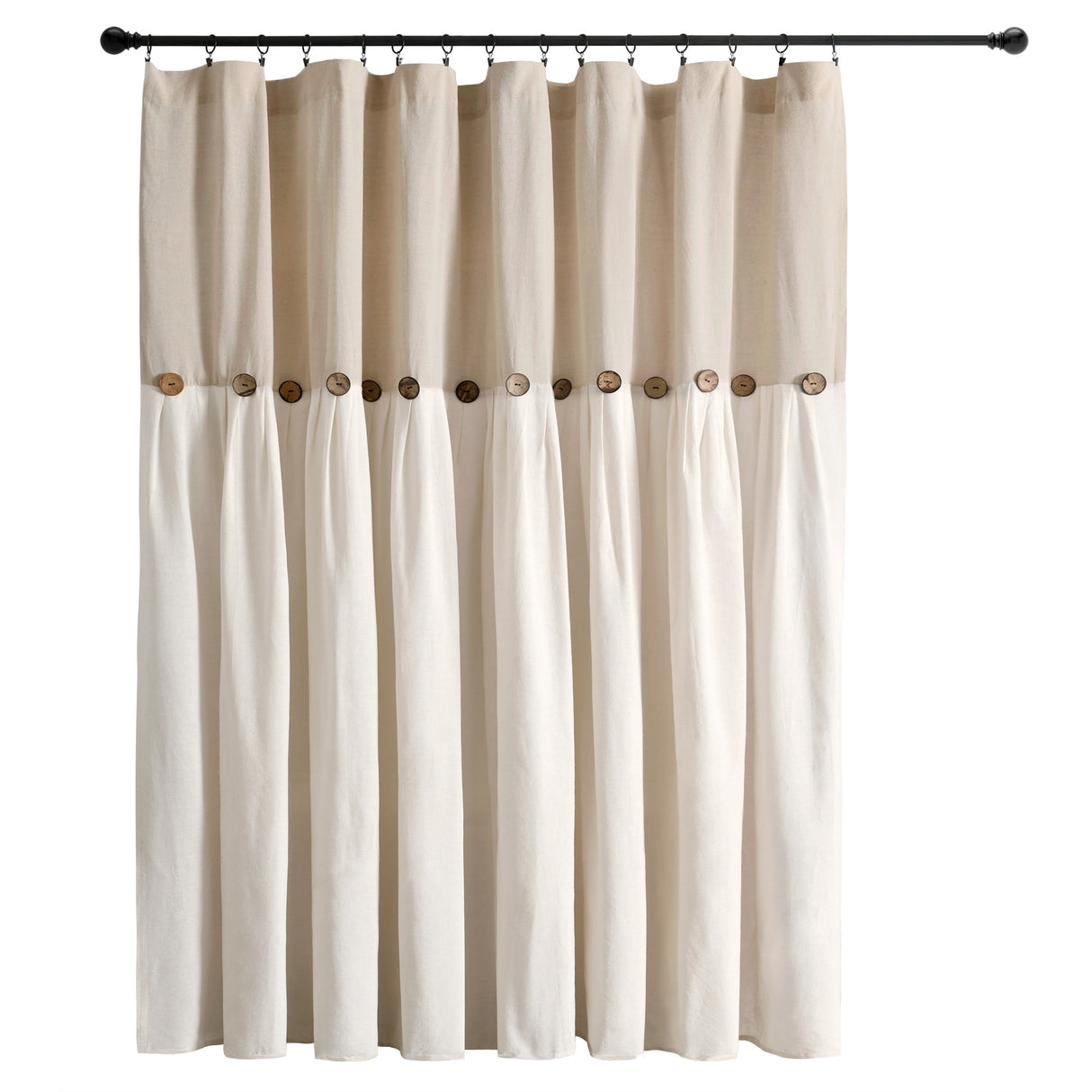 Lush Decor Linen Button Wide Width Single Curtain Panel (1 Panel)