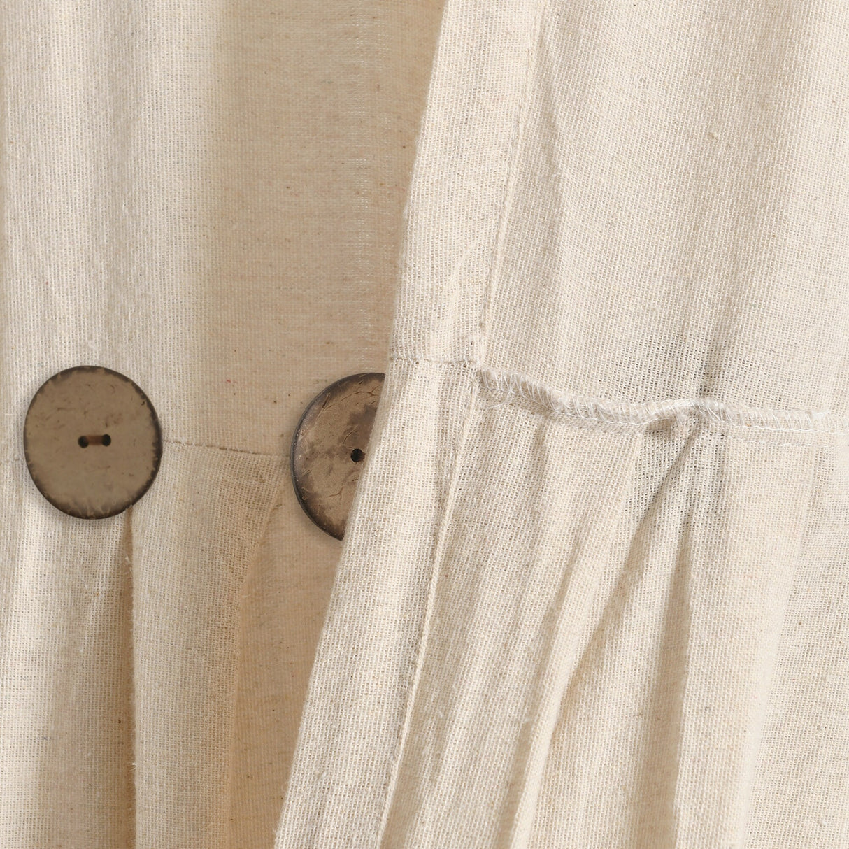 Lush Decor Linen Button Wide Width Single Curtain Panel (1 Panel)