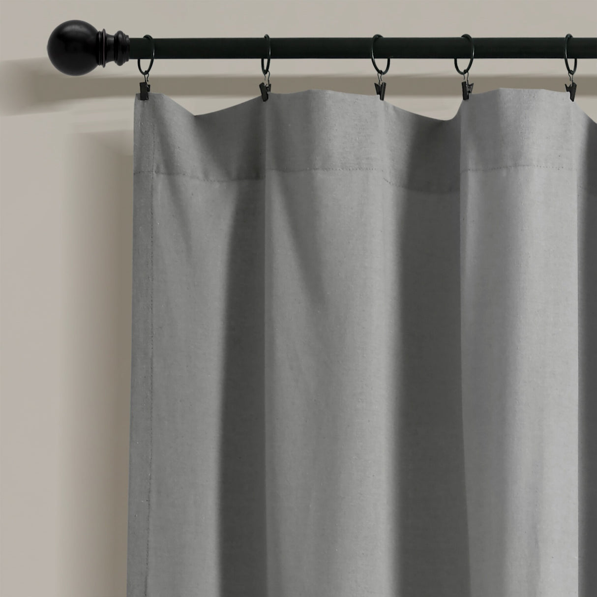 Lush Decor Linen Button Wide Width Single Curtain Panel (1 Panel)