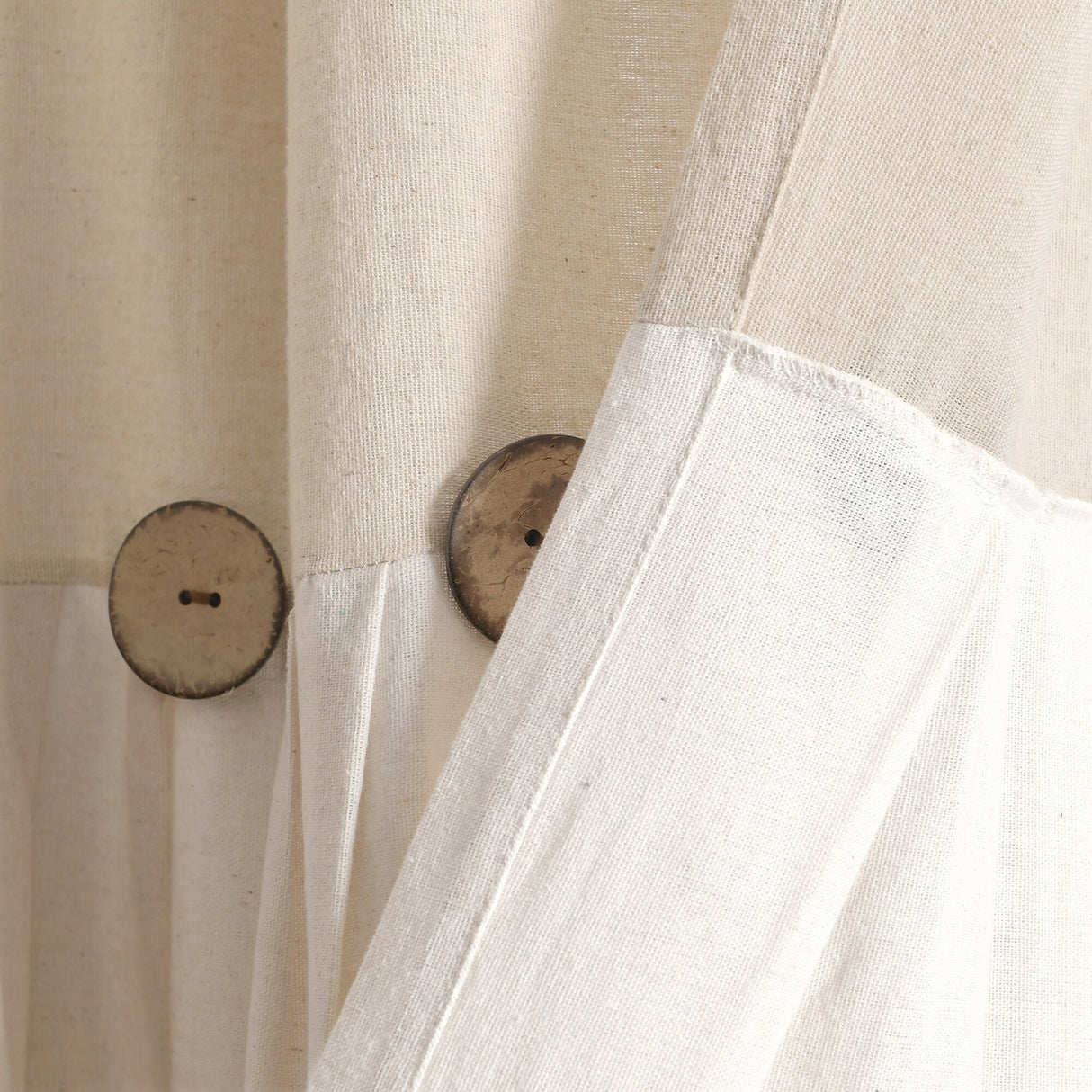 Lush Decor Linen Button Wide Width Single Curtain Panel (1 Panel)