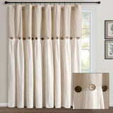 Lush Decor Linen Button Wide Width Single Curtain Panel (1 Panel)