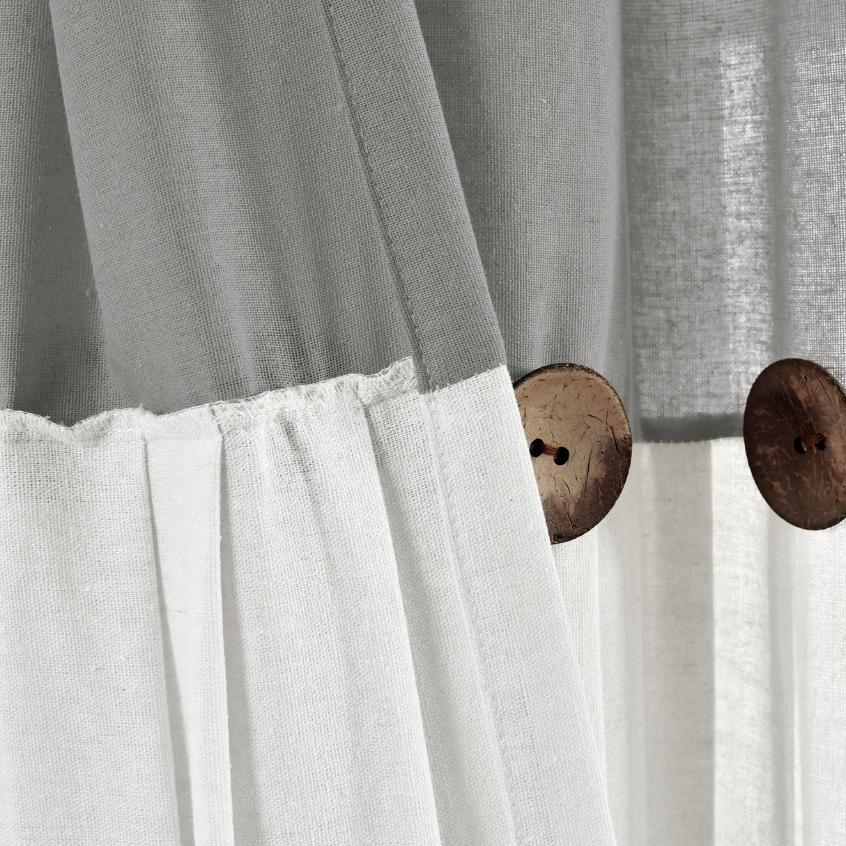 Lush Decor Linen Button Wide Width Single Curtain Panel (1 Panel)
