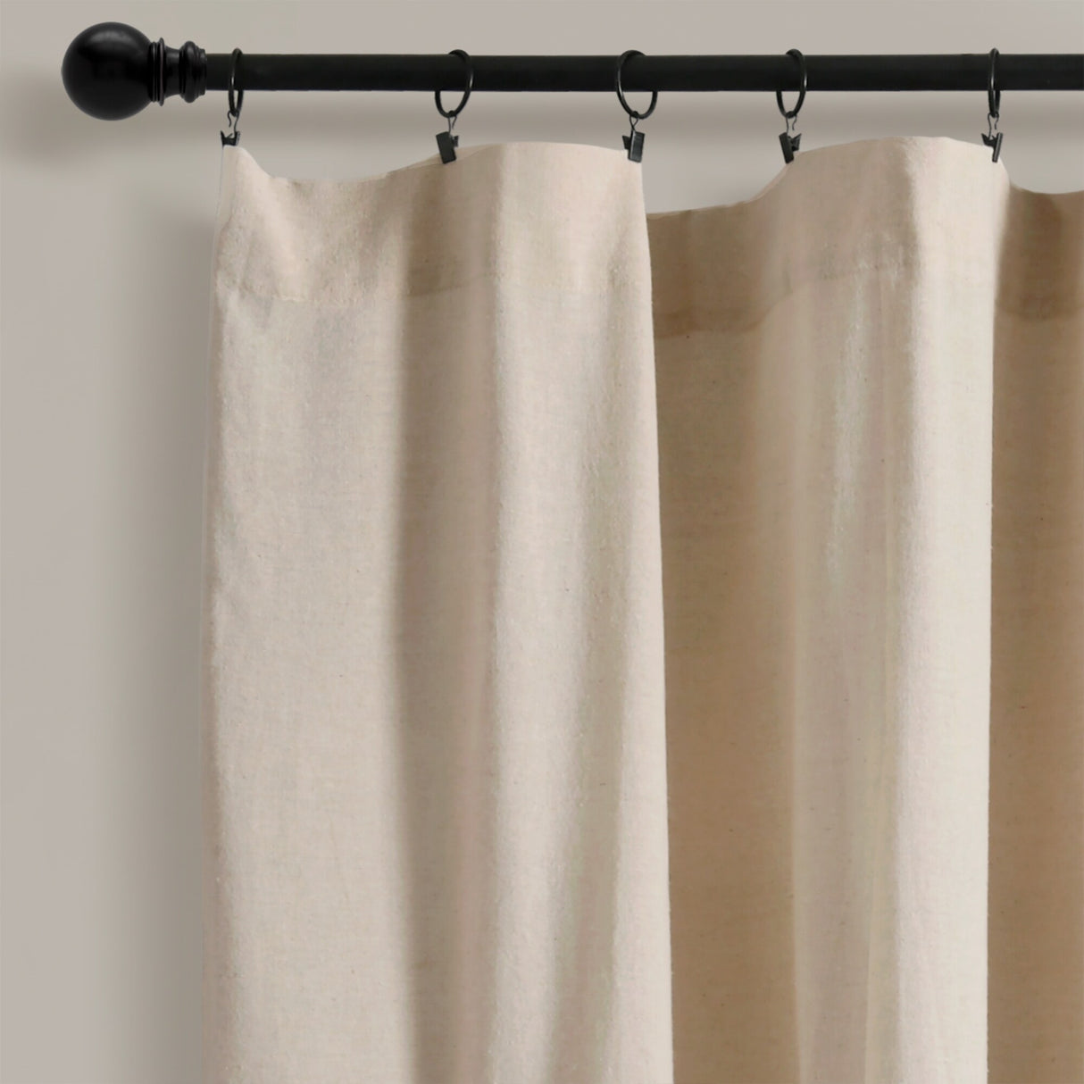 Lush Decor Linen Button Wide Width Single Curtain Panel (1 Panel)
