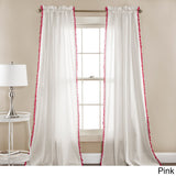 Lush Decor Linen Pom Pom Curtain Panel Pair - 52 x 84
