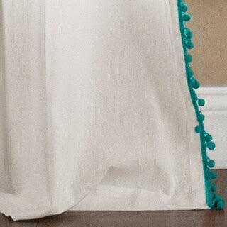 Lush Decor Linen Pom Pom Curtain Panel Pair - 52 x 84