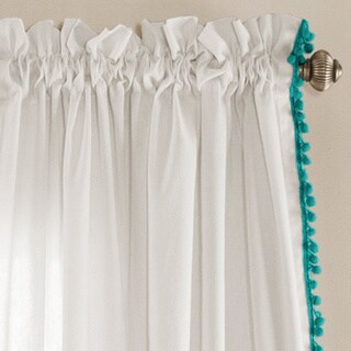 Lush Decor Linen Pom Pom Curtain Panel Pair - 52 x 84