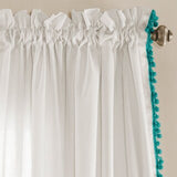 Lush Decor Linen Pom Pom Curtain Panel Pair - 52 x 84