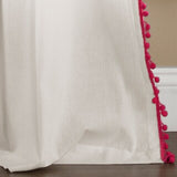 Lush Decor Linen Pom Pom Curtain Panel Pair - 52 x 84