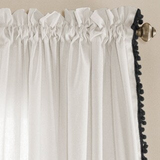 Lush Decor Linen Pom Pom Curtain Panel Pair - 52 x 84