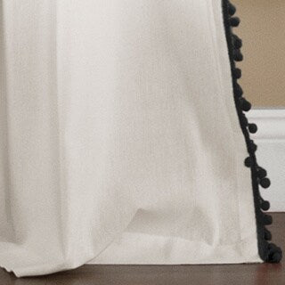 Lush Decor Linen Pom Pom Curtain Panel Pair - 52 x 84