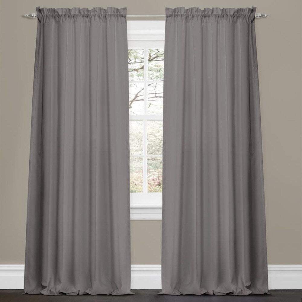 Lush Decor Lucia Grey 84-inch Curtain Panel Pair - 42"w x 84"l