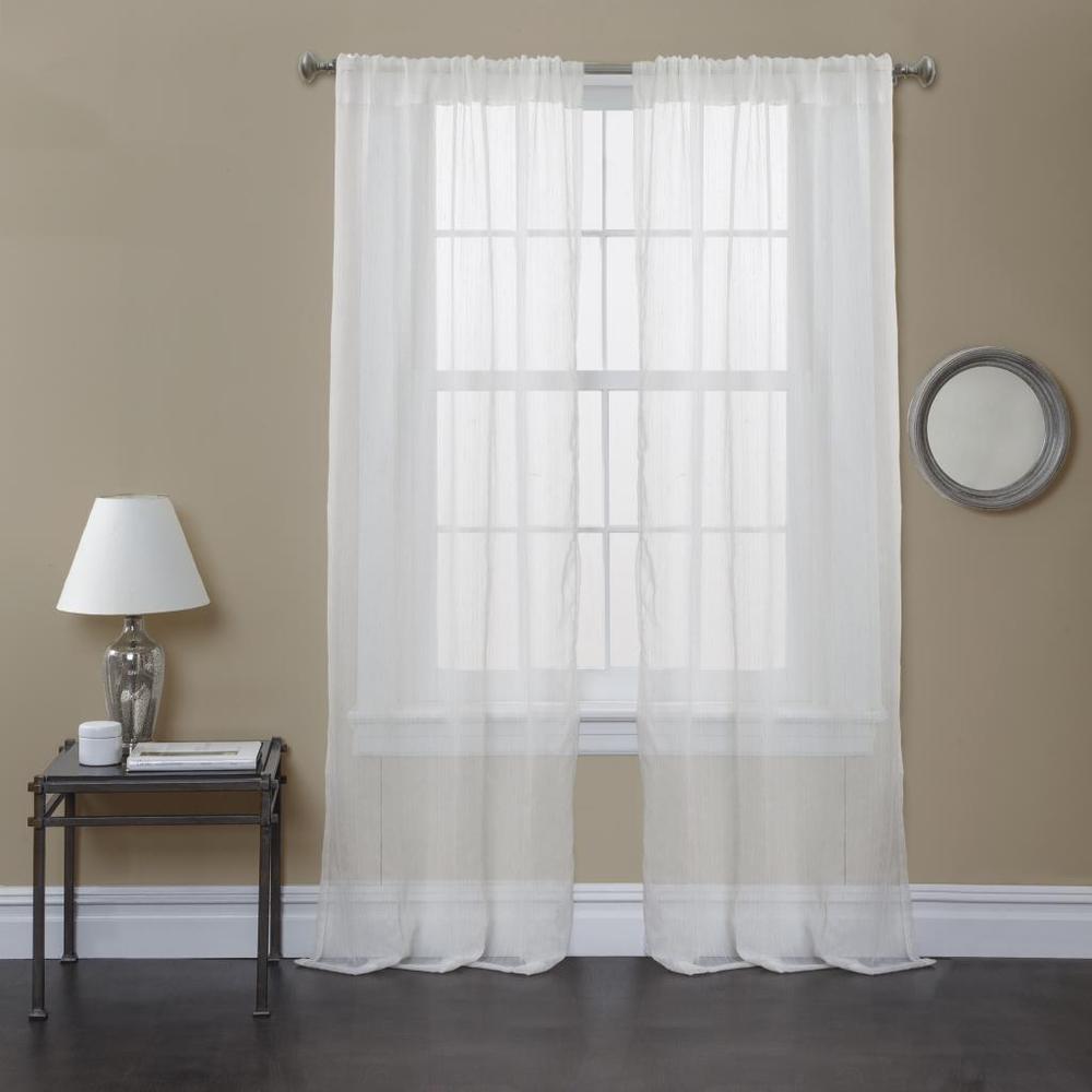 Lush Decor White Bright Morning Sheer 84 inch Curtain Panel Pair