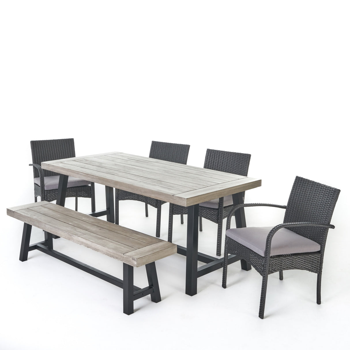 Luster Outdoor 6-piece Wicker Dining Set by Christopher Knight Home