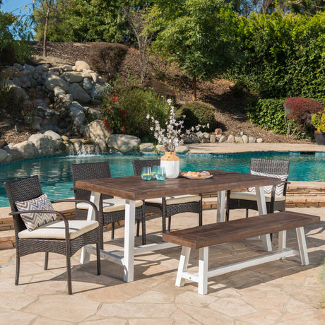 Luster Outdoor 6-piece Wicker Dining Set by Christopher Knight Home