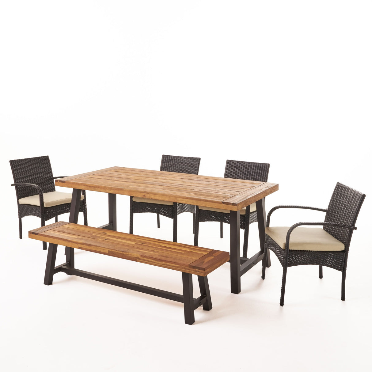 Luster Outdoor 6-piece Wicker Dining Set by Christopher Knight Home