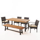 Luster Outdoor 6-piece Wicker Dining Set by Christopher Knight Home