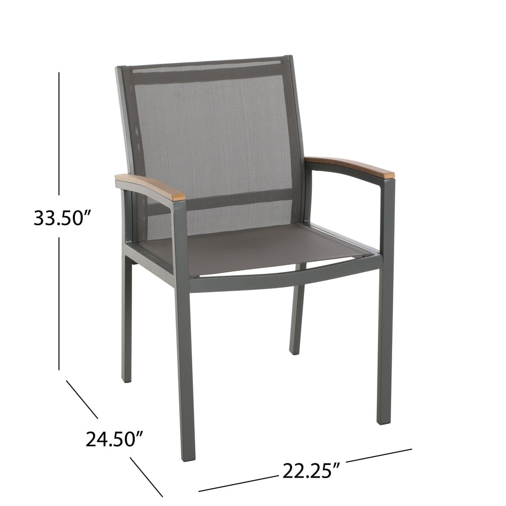 Luton Outdoor Aluminum 7 Piece Dining Set with Glass Table Top by Christopher Knight Home