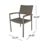 Luton Outdoor Wicker Dining Chair with Aluminum Frame (Set of 2) by Christopher Knight Home