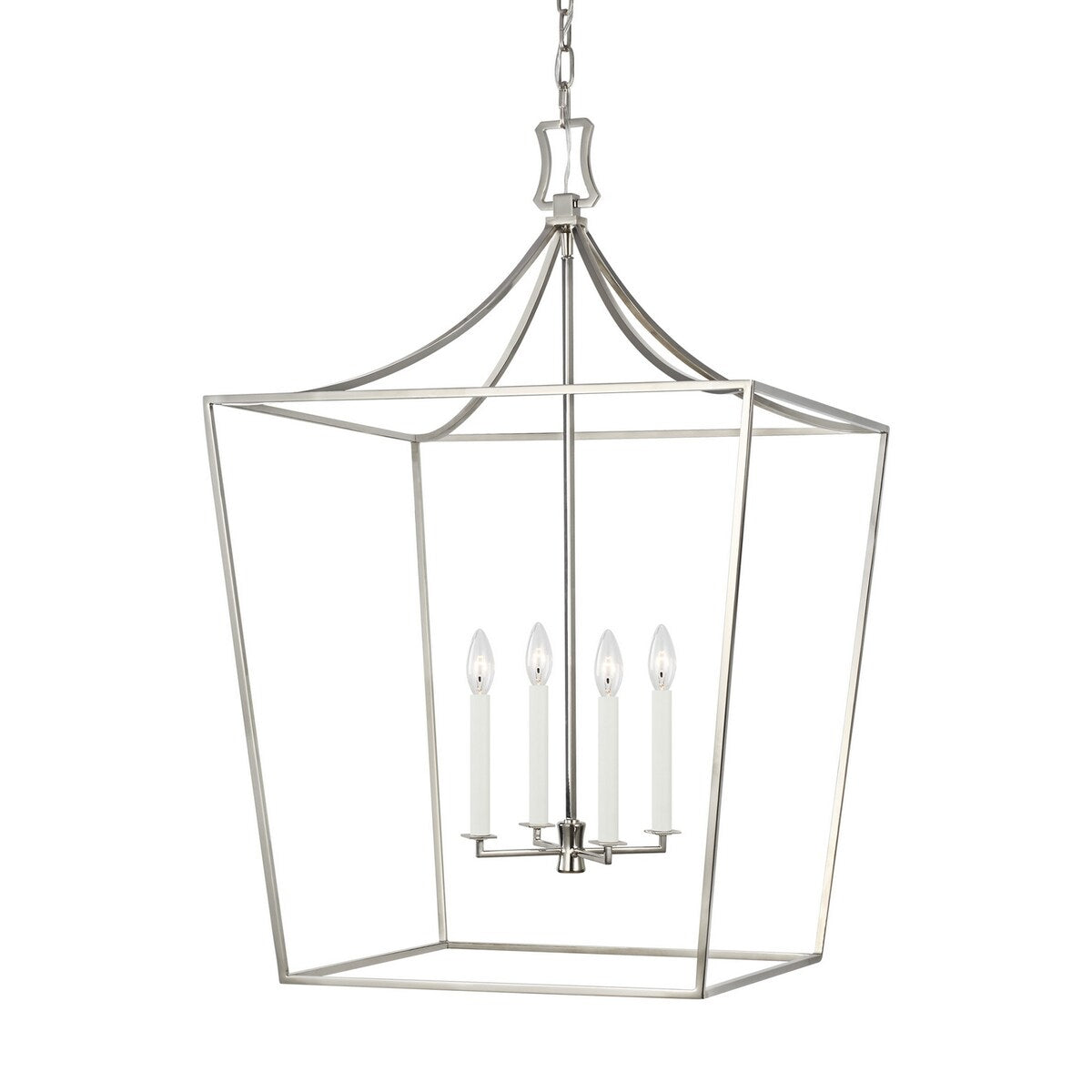 Lux Interiors Four Light Lantern Abby Series Polished Nickel - Exact Size