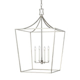 Lux Interiors Four Light Lantern Abby Series Polished Nickel - Exact Size