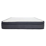 Luxe 14 in. Hybrid Plush Foam Mattress in a Box, White/Gray