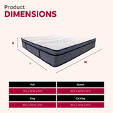 Luxe 14 in. Hybrid Plush Foam Mattress in a Box, White/Gray