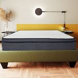 Luxe 14 in. Hybrid Plush Foam Mattress in a Box, White/Gray