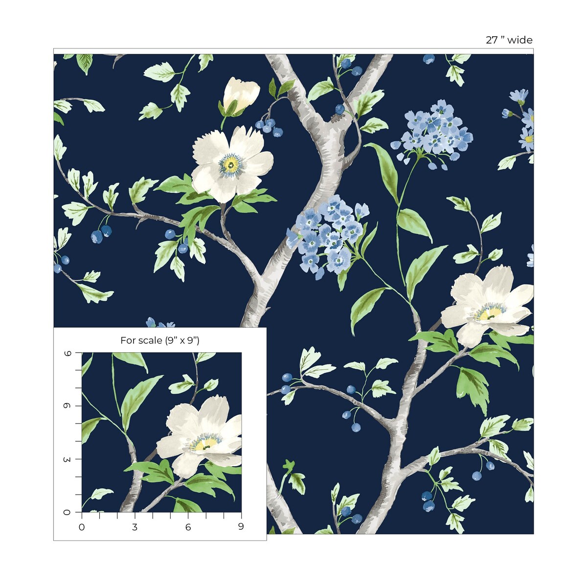 Luxe Haven Floral Trail Peel and Stick Wallpaper