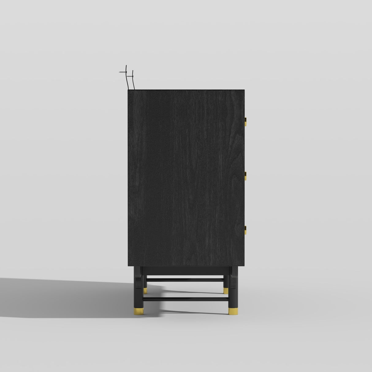 Luxe Matte Black Dresser w/Golden Hardware - Spacious Bedroom Storage