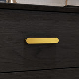 Luxe Matte Black Dresser w/Golden Hardware - Spacious Bedroom Storage