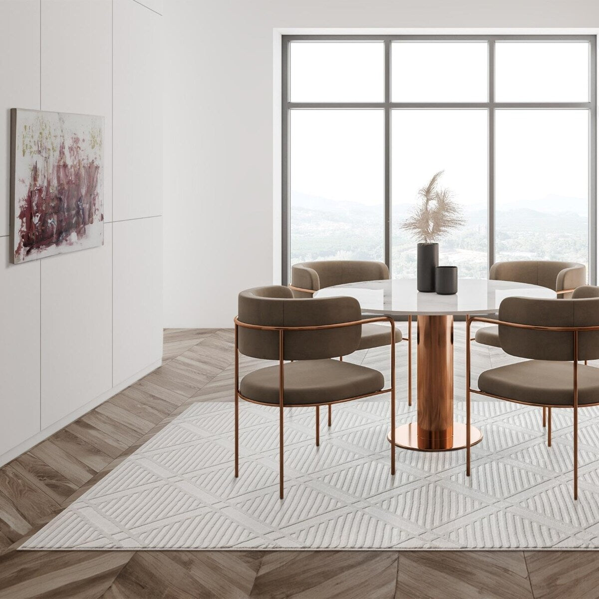 Luxe Weavers Geometric Diamond Shaped Area Rug, Medium Pile Indoor Carpet