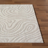 Luxe Weavers Geometric Swirl Cream Area Rug, Stain Resistant Carpet